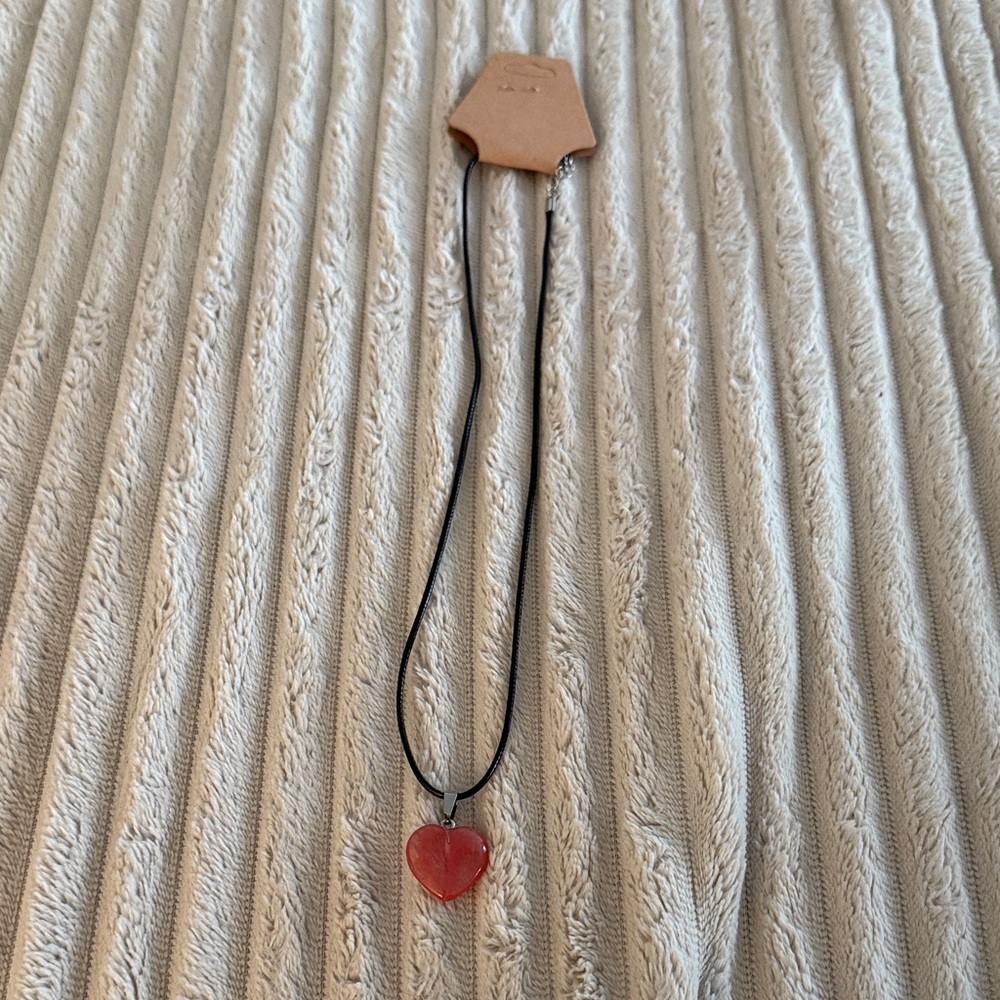 Heart Pendant Necklace with Black Cord